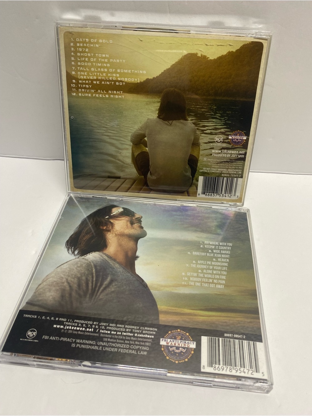 ^ Jake Owen 2 CD Lot - Barefoot Blue Jean Night & Days of Gold Country Music Alb